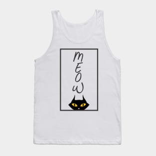 Meow Black Cat - Cat Lover Tshirt Tank Top